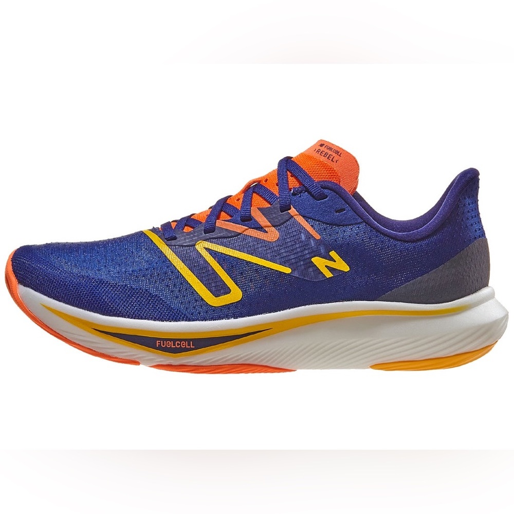 New Balance FuelCell Rebel v3, Size 11, Blue vibrant apricot and vibrant orange